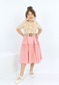 Mädchenkleid aus Chiffon mit Gürtel und Knöpfen vorne