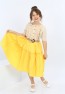 Girls Belted Front Button Bicolor Dress
