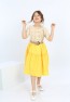 Girls Belted Front Button Bicolor Dress