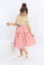 Mädchenkleid aus Chiffon mit Gürtel und Knöpfen vorne