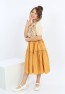 Girls Belted Front Button Bicolor Dress