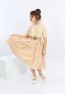 Mädchenkleid aus Chiffon mit Gürtel und Knöpfen vorne