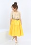Girls Belted Front Button Bicolor Dress