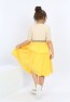 Girls Belted Front Button Bicolor Dress