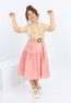 Mädchenkleid aus Chiffon mit Gürtel und Knöpfen vorne