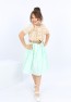 Mädchenkleid aus Chiffon mit Gürtel und Knöpfen vorne