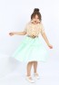 Mädchenkleid aus Chiffon mit Gürtel und Knöpfen vorne