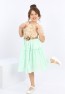 Mädchenkleid aus Chiffon mit Gürtel und Knöpfen vorne