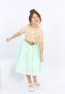 Mädchenkleid aus Chiffon mit Gürtel und Knöpfen vorne