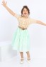 Mädchenkleid aus Chiffon mit Gürtel und Knöpfen vorne