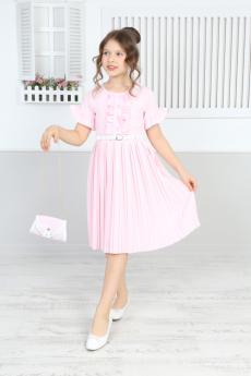 Kız Çocuk Piliseli Çantalı Kemerli Elbise