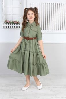 Kız Çocuk Cepli Kemerli Elbise