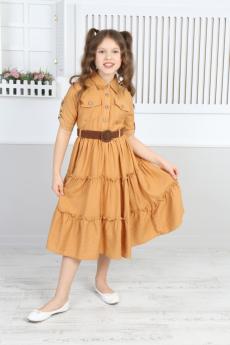 Kız Çocuk Cepli Kemerli Elbise
