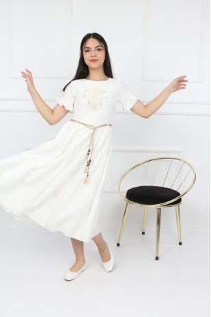 Платье для мальчика-официанта с веревочным поясом