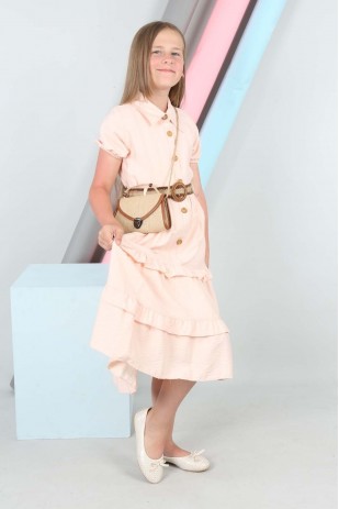 Çantalı Kemerli Elbise