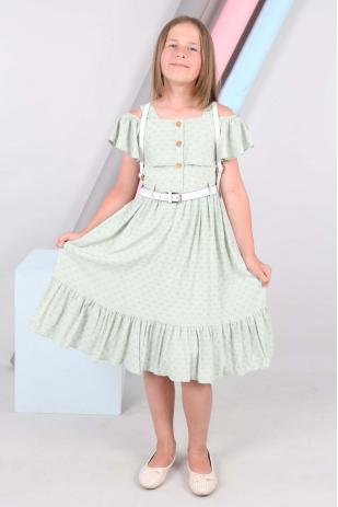 Sırt Çantalı Kemerli Elbise