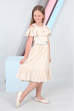 Sırt Çantalı Kemerli Elbise