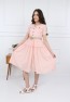 Girls Pink Pockets Buttoned Plain Dress