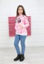 Kız Çocuk Pembe Batik Desen Sweatshirt