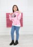 Kız Çocuk Pembe Batik Desen Sweatshirt
