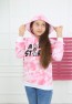 Kız Çocuk Pembe Batik Desen Sweatshirt