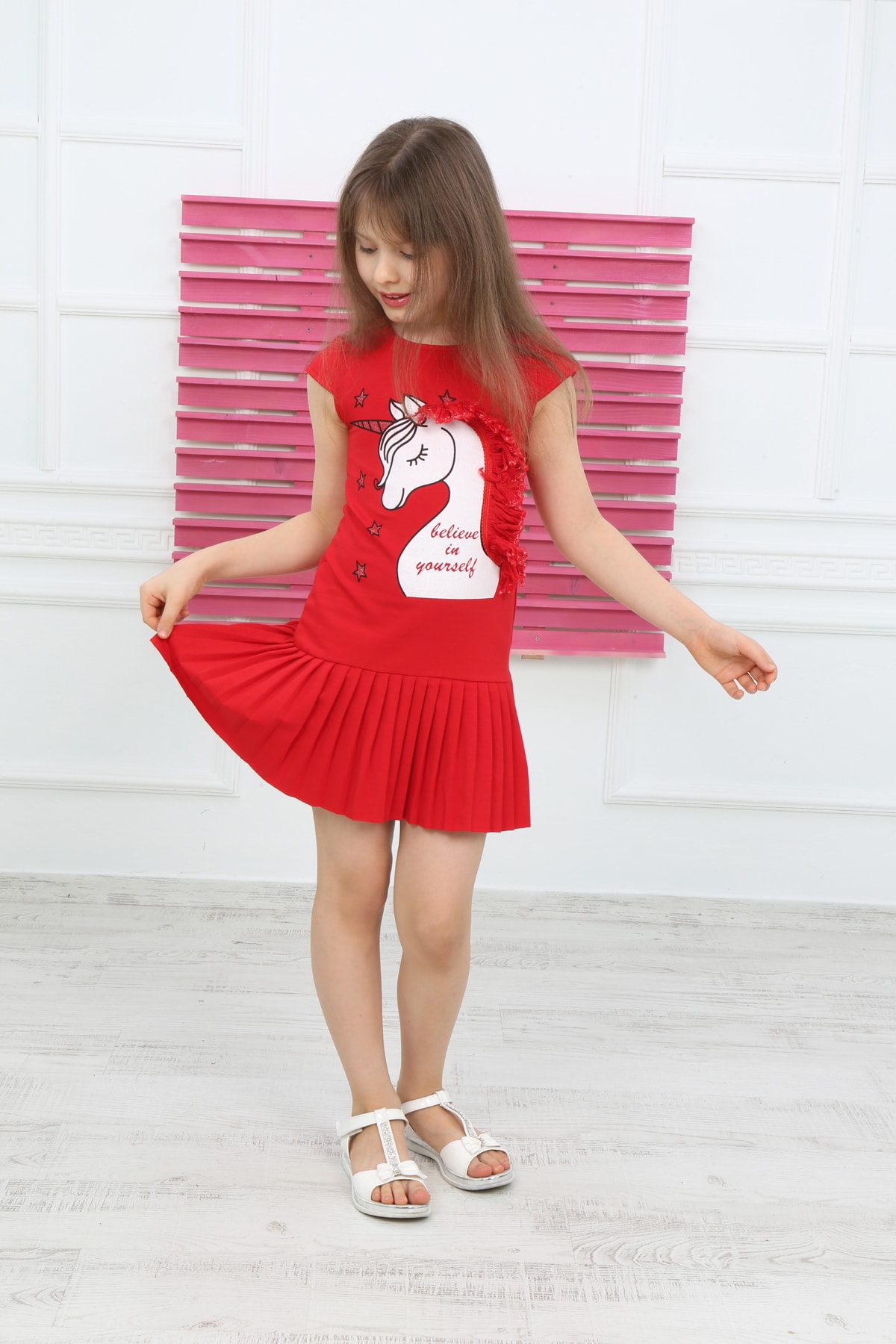 Plisseekleid mit Unicol-Rock
