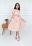 Girls Pink Pockets Buttoned Plain Dress