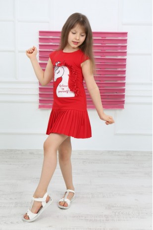 Плиссированное платье с юбкой Unicol