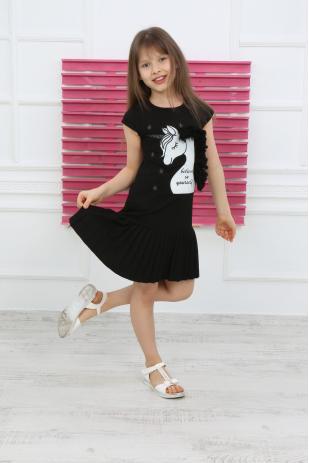 Unicol Eteği Pileli Elbise