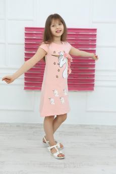 Kız Çocuk Pembe Bakılı Elbise