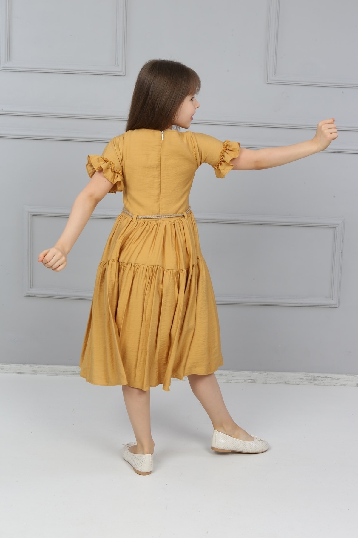 Girls Lace Front Stone Dress