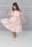 Girls Pink Full-length Buttoned Dress