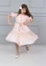 Girls Pink Full-length Buttoned Dress