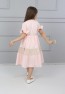 Girls Pink Full-length Buttoned Dress