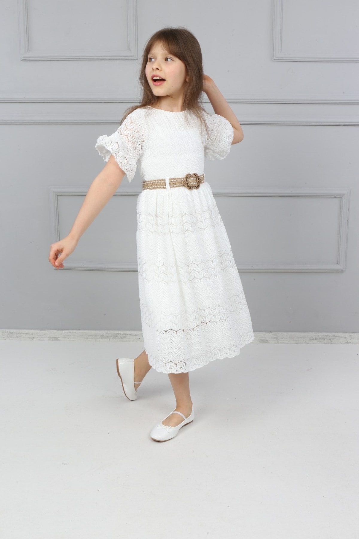 Belted Lace Dress