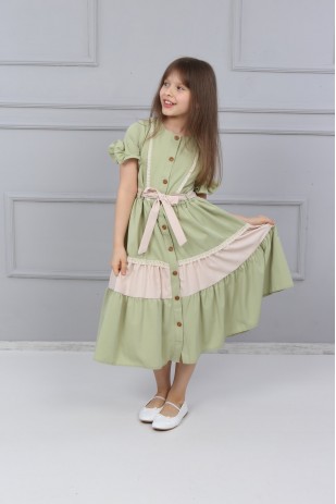 Boydan Düğmeli Elbise