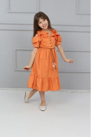 Платье с пуговицами спереди и манжетами