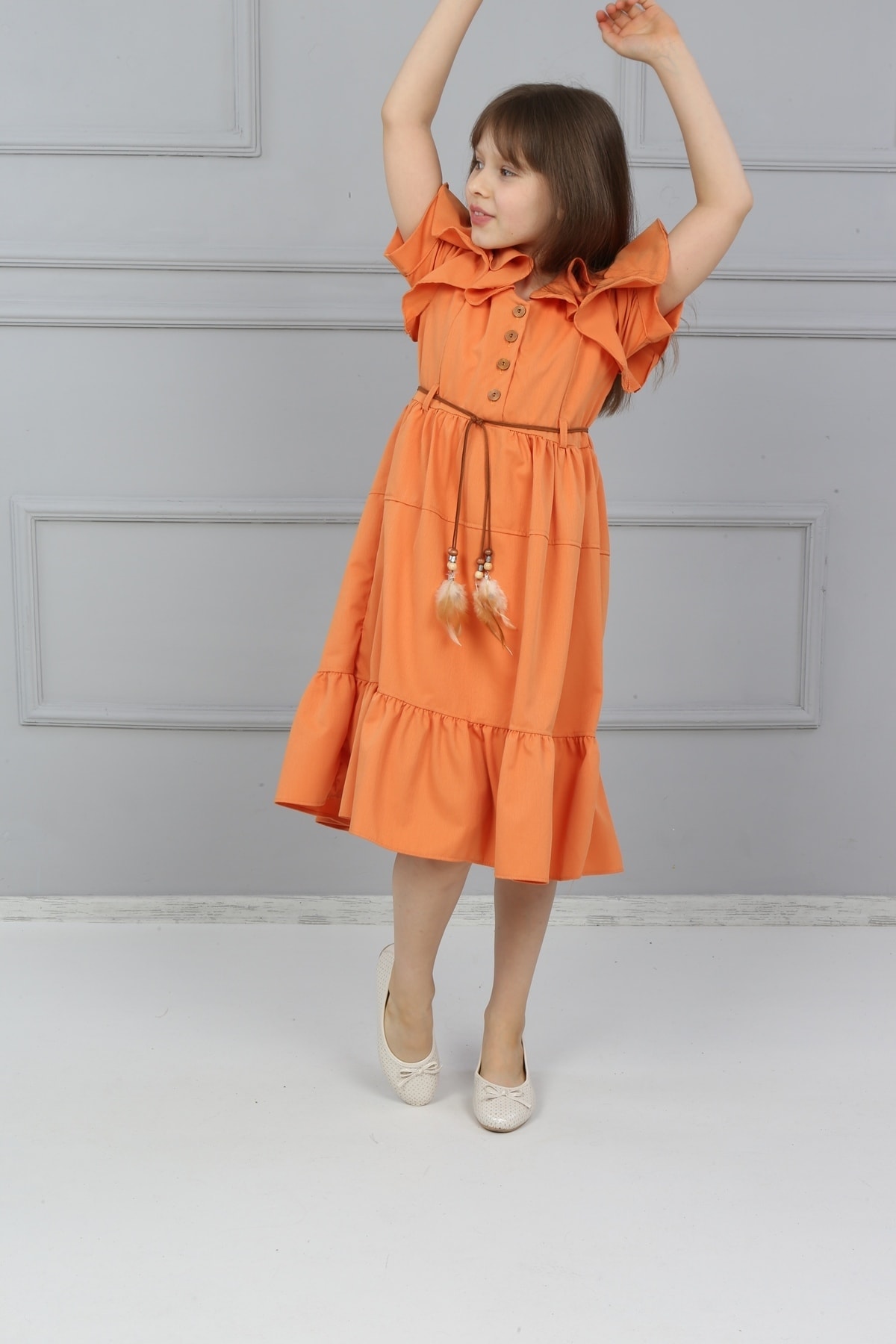 Dress with Front and Sleeve Buttons
