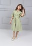 Geknöpftes Kleid mit Rüschenärmeln