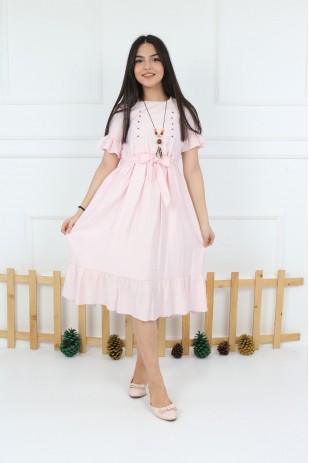 فستان قلادة وردي نسائي