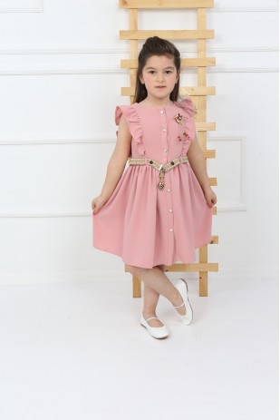 Boydan Düğmeli Elbise