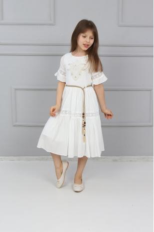 Spitzenkleid mit Ärmelrock