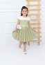 Grünes Taschenfaltenkleid für Mädchen