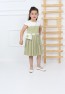Grünes Taschenfaltenkleid für Mädchen