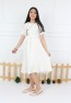 Cremefarbenes langes Halskettenkleid für Mädchen