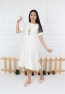 Cremefarbenes langes Halskettenkleid für Mädchen