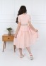 Girls Pink Pockets Buttoned Plain Dress