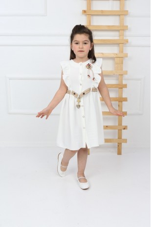 فستان بناتي بأزرار