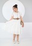 Belt Front Buttoned Double Color Dress with Bag