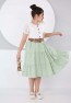 Belt Front Buttoned Double Color Dress with Bag